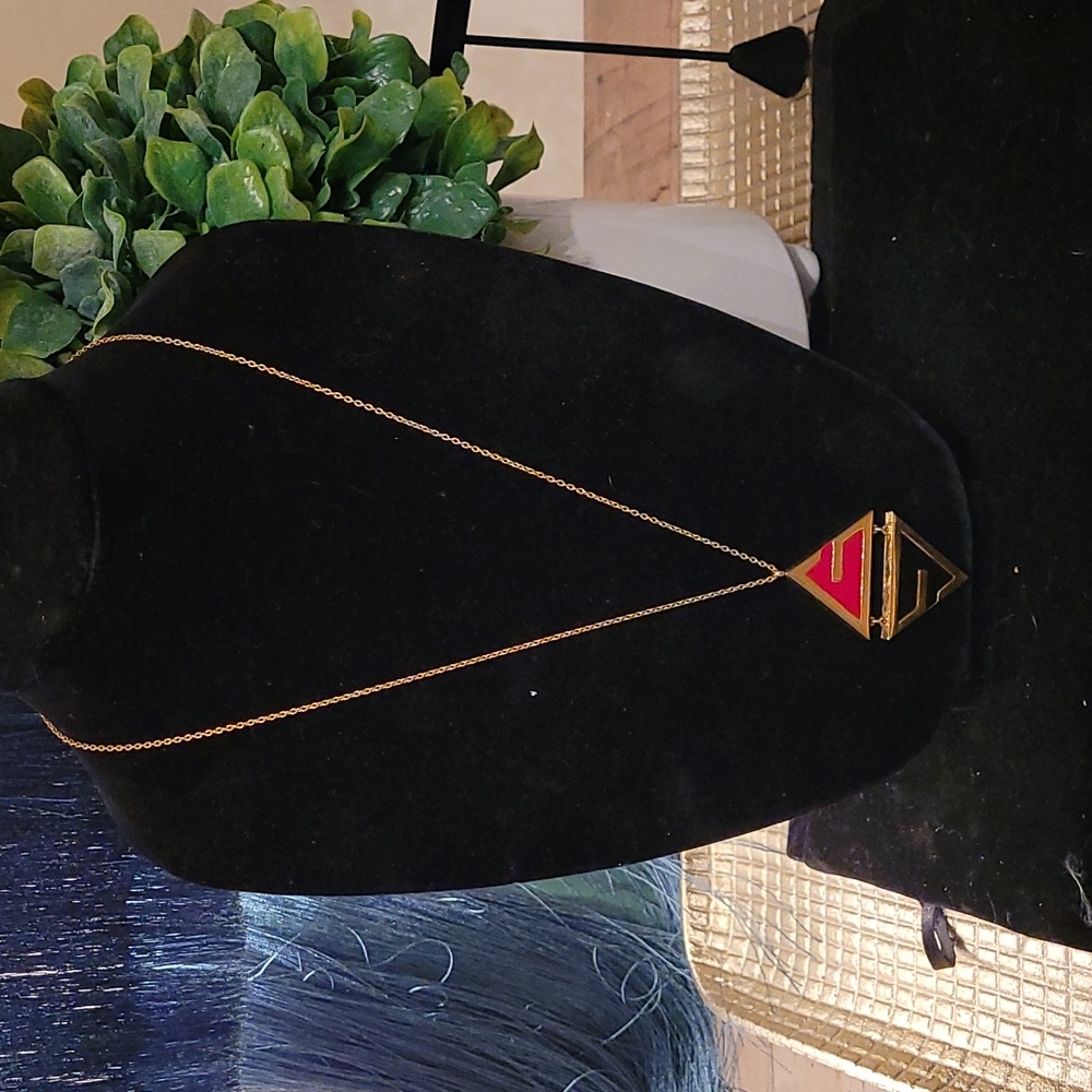 Givenchy Enamel and Gold Pendant Necklace - Picture 3 of 6